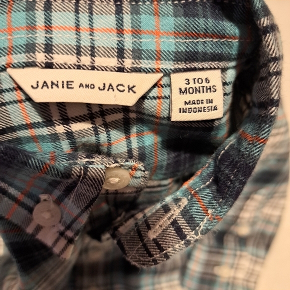 Janie and Jack baby boys 3-6 months plaid button down shirt - Picture 2 of 6